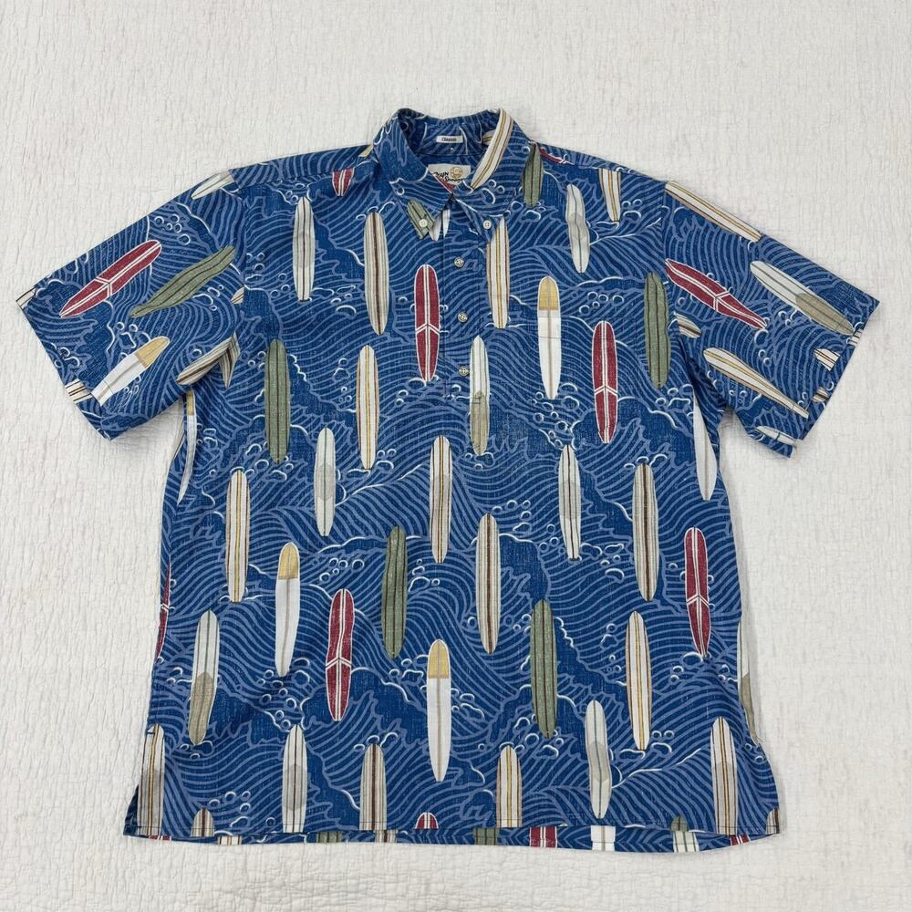 Reyn Spooner Shirt Mens Large Classic Limited Issue Hawaiian Surfboards Print